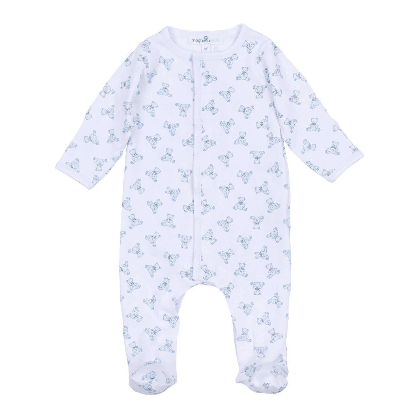 Baby's Teddy Footie - Light Blue