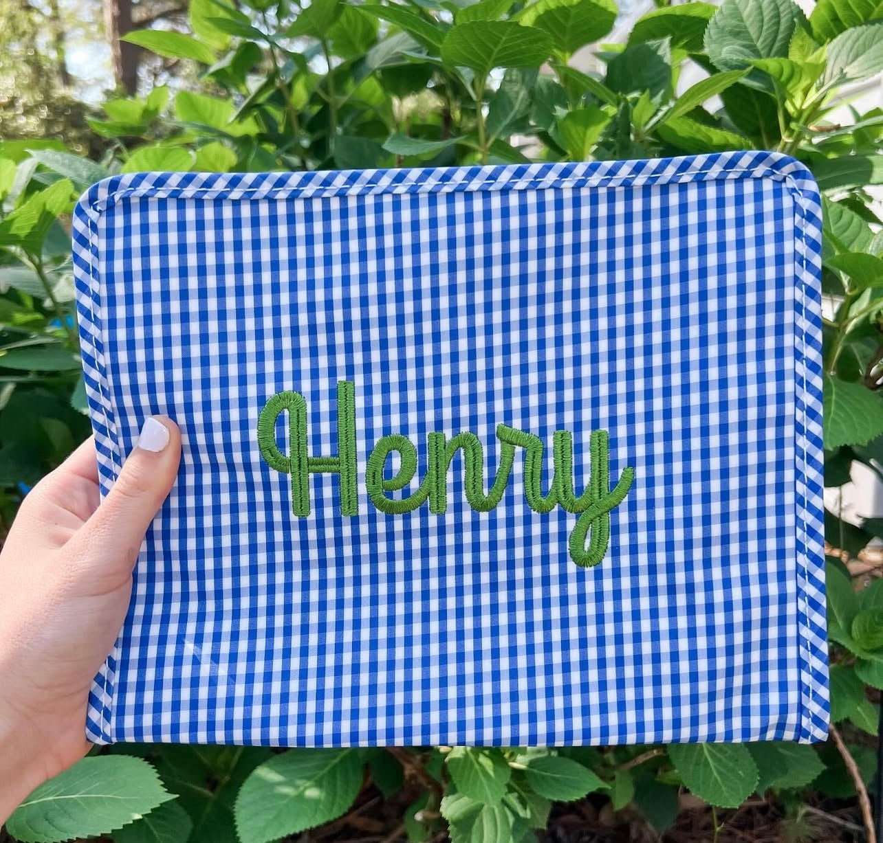Large Roadie- Gingham Royal