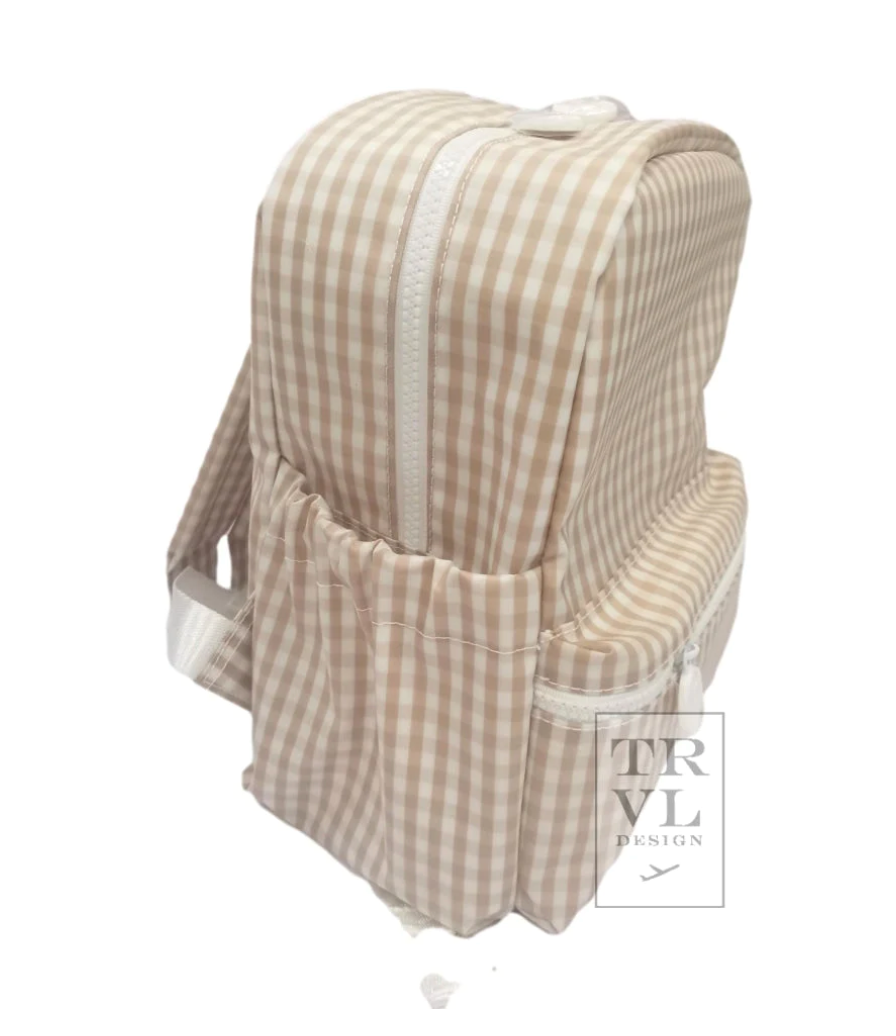 MINI Backpacker- Gingham Khaki