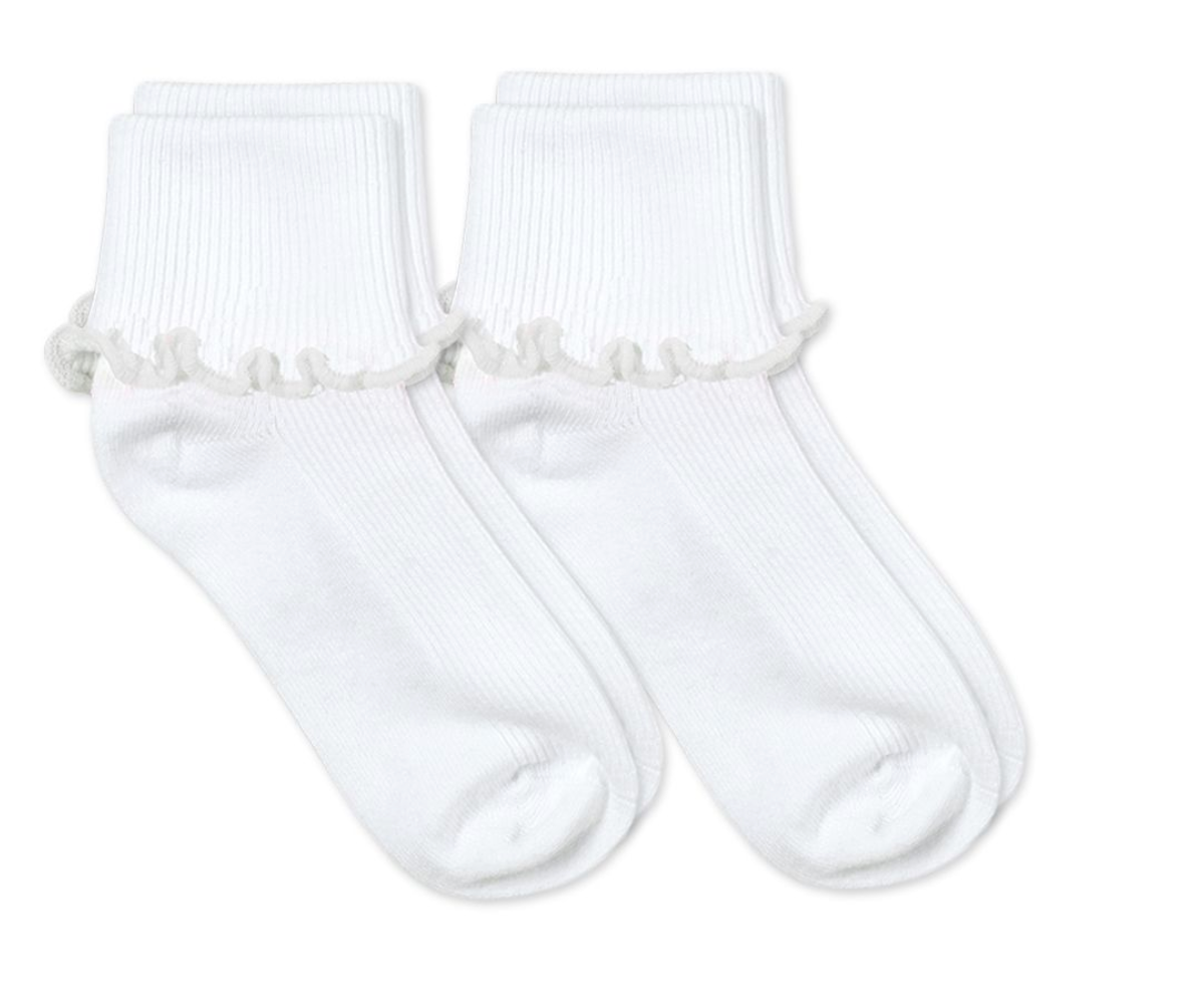 Ripple Edge Smooth Toe Turn Cuff Socks