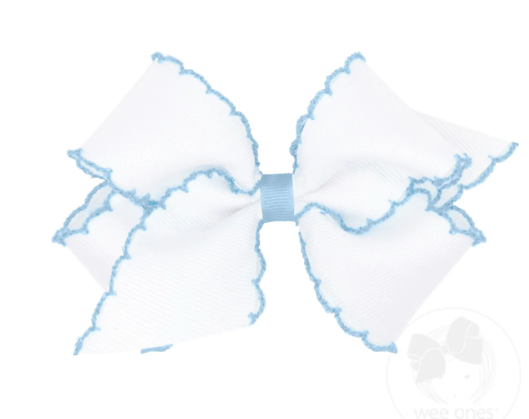 Medium Moonstitch Grosgrain Hair Bow with Contrasting Wrap