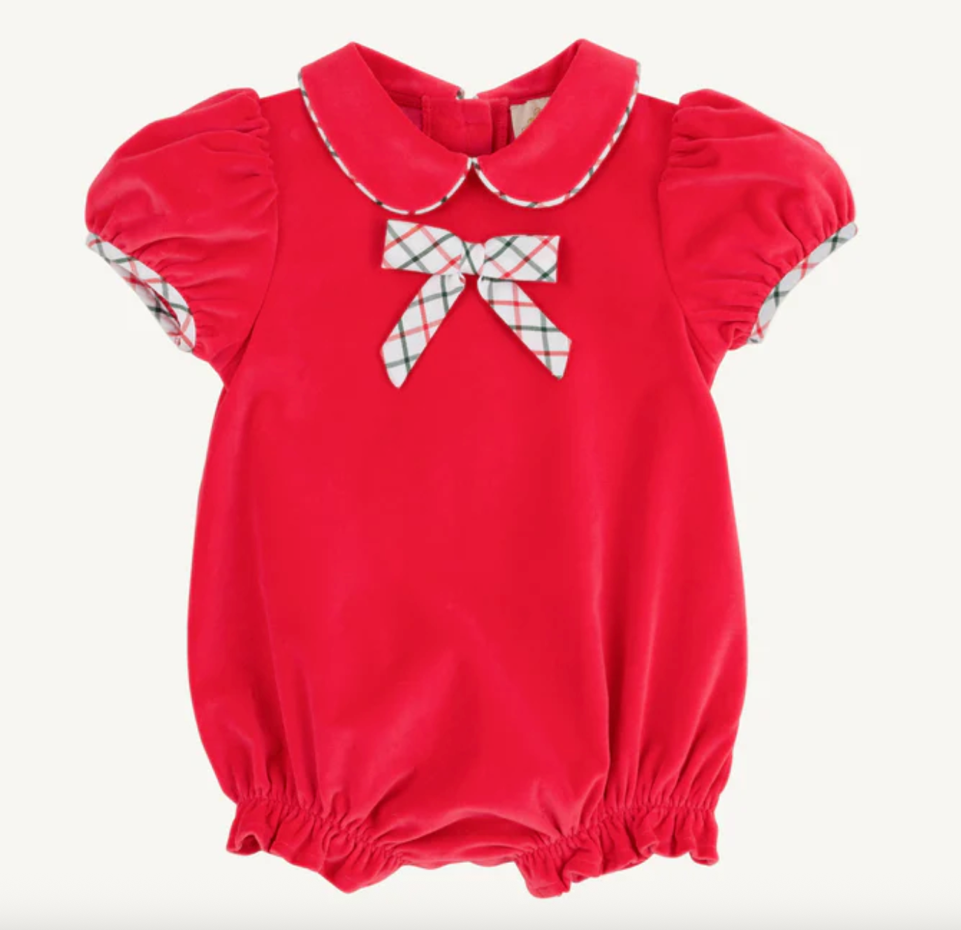 Banks Bow Bubble (Velveteen)Richmond Red with Old Town Tattersall