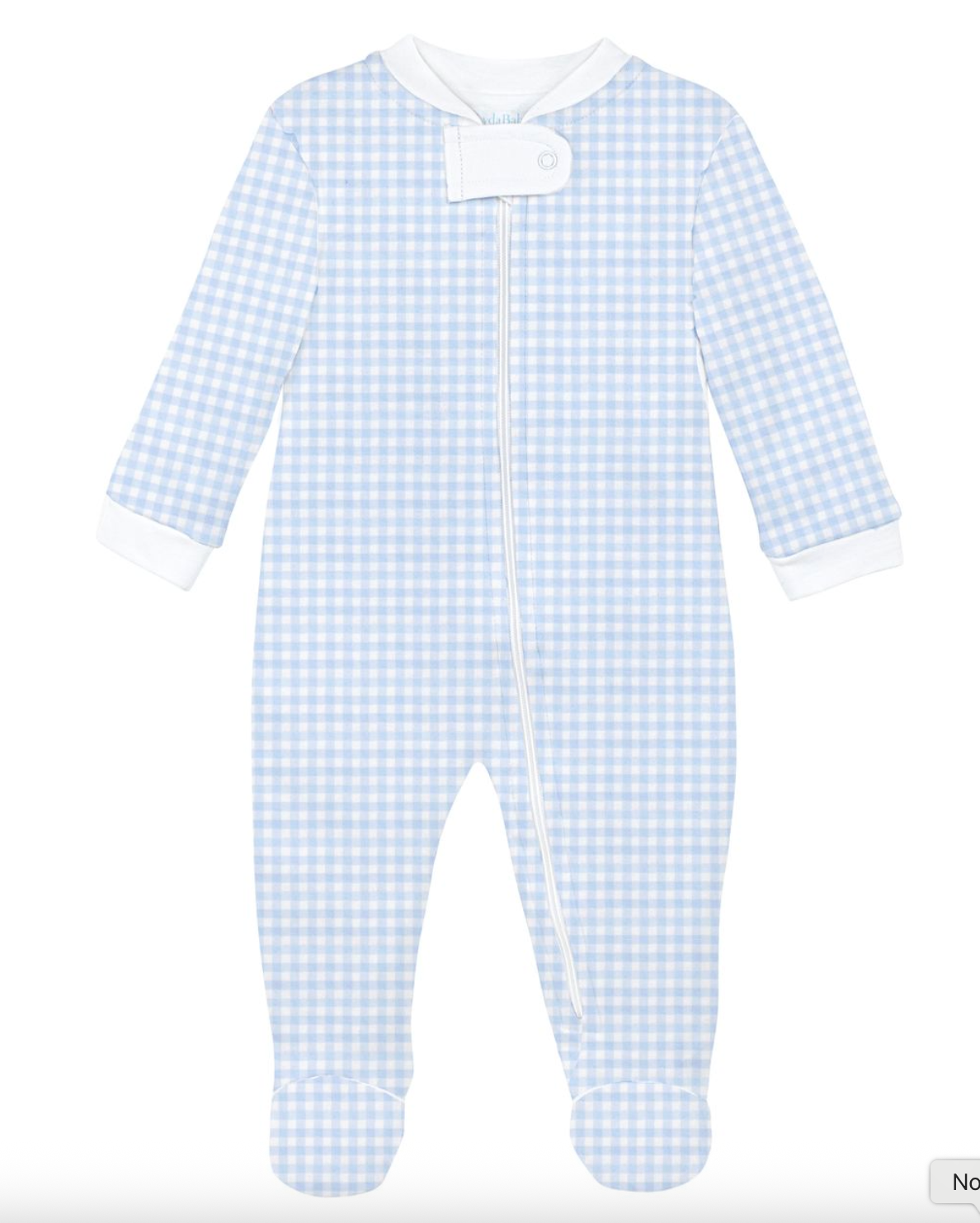 Blue Gingham Footie