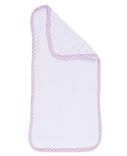 Gingham Trim Burp Cloth
