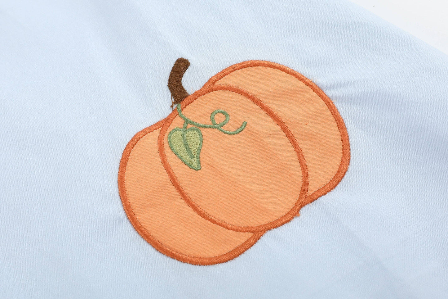 Light Blue Pumpkin Applique Collared Dress