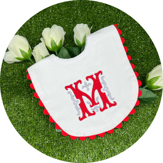 Red Cotton Pique Baby Bib