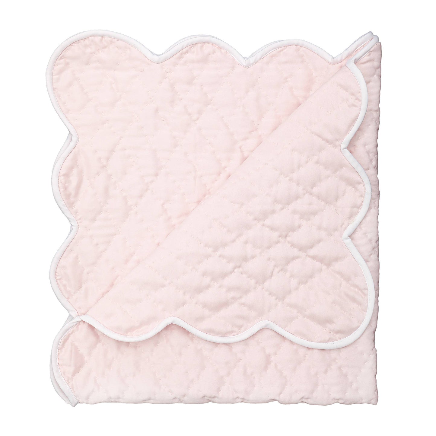 QUILTED SATIN BABY BLANKET: Pink