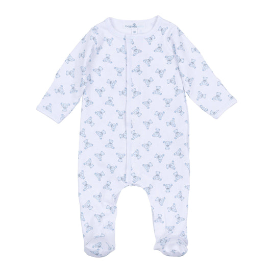 Baby's Teddy Footie - Light Blue