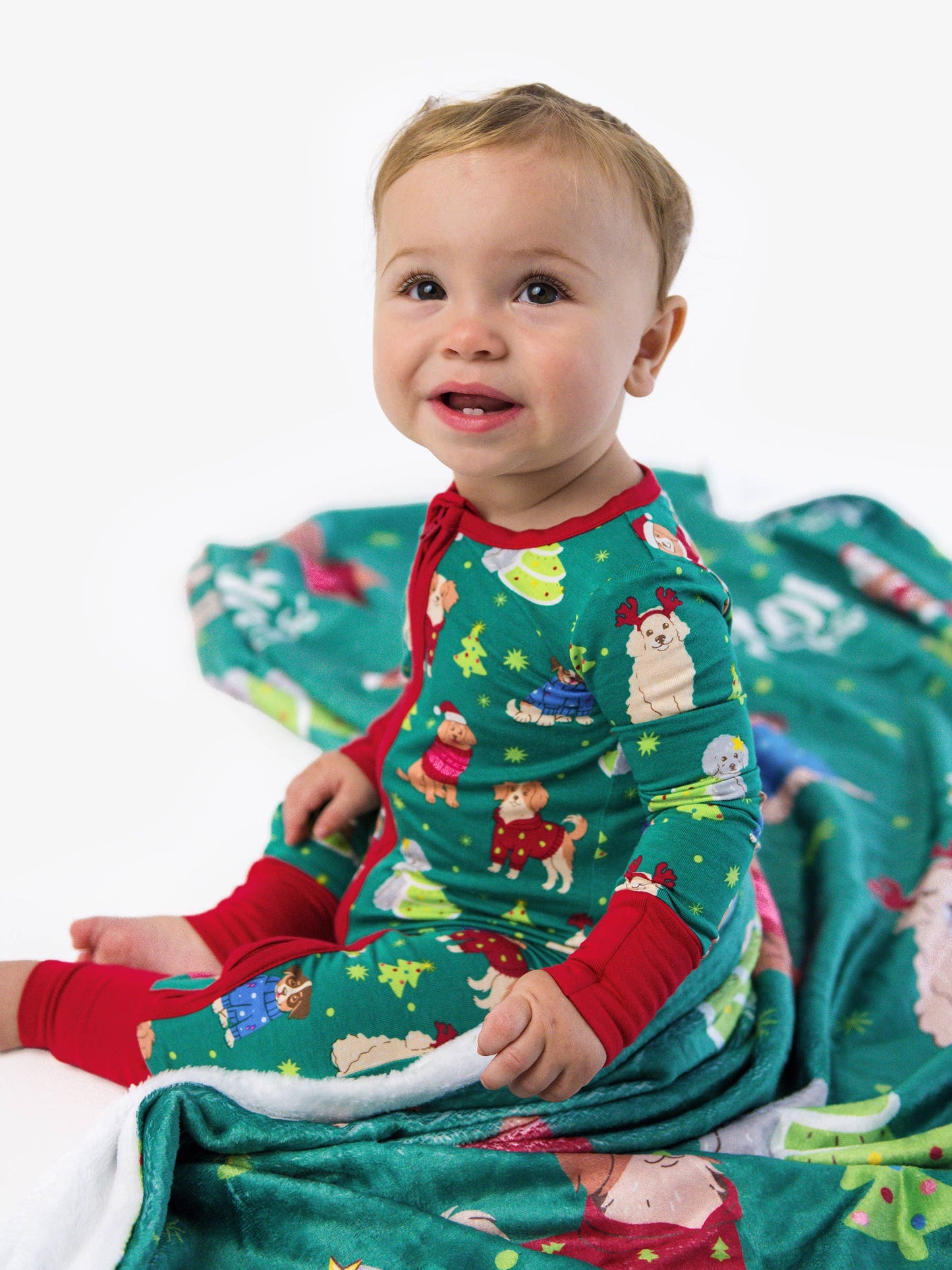 Ruffle Butts Boy- Bamboo Viscose Paw-liday Pals Christmas Dogs