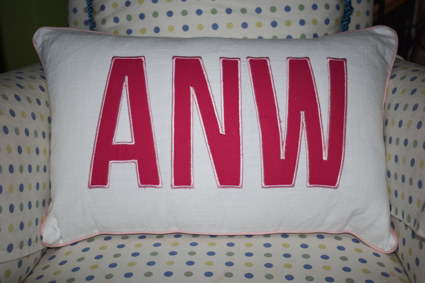 Applique Name Pillow Cover