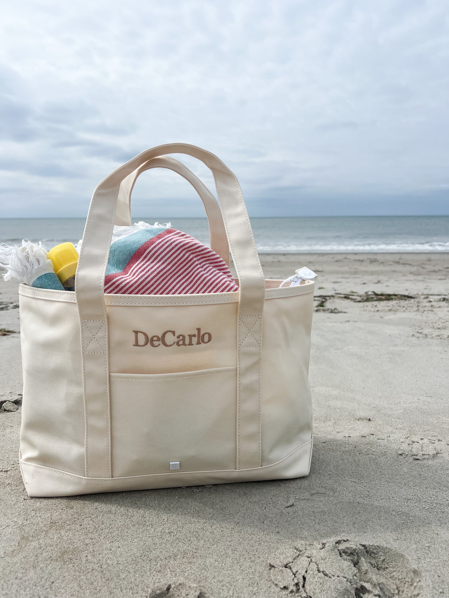 Maxi Tote- Coated Canvas Natural