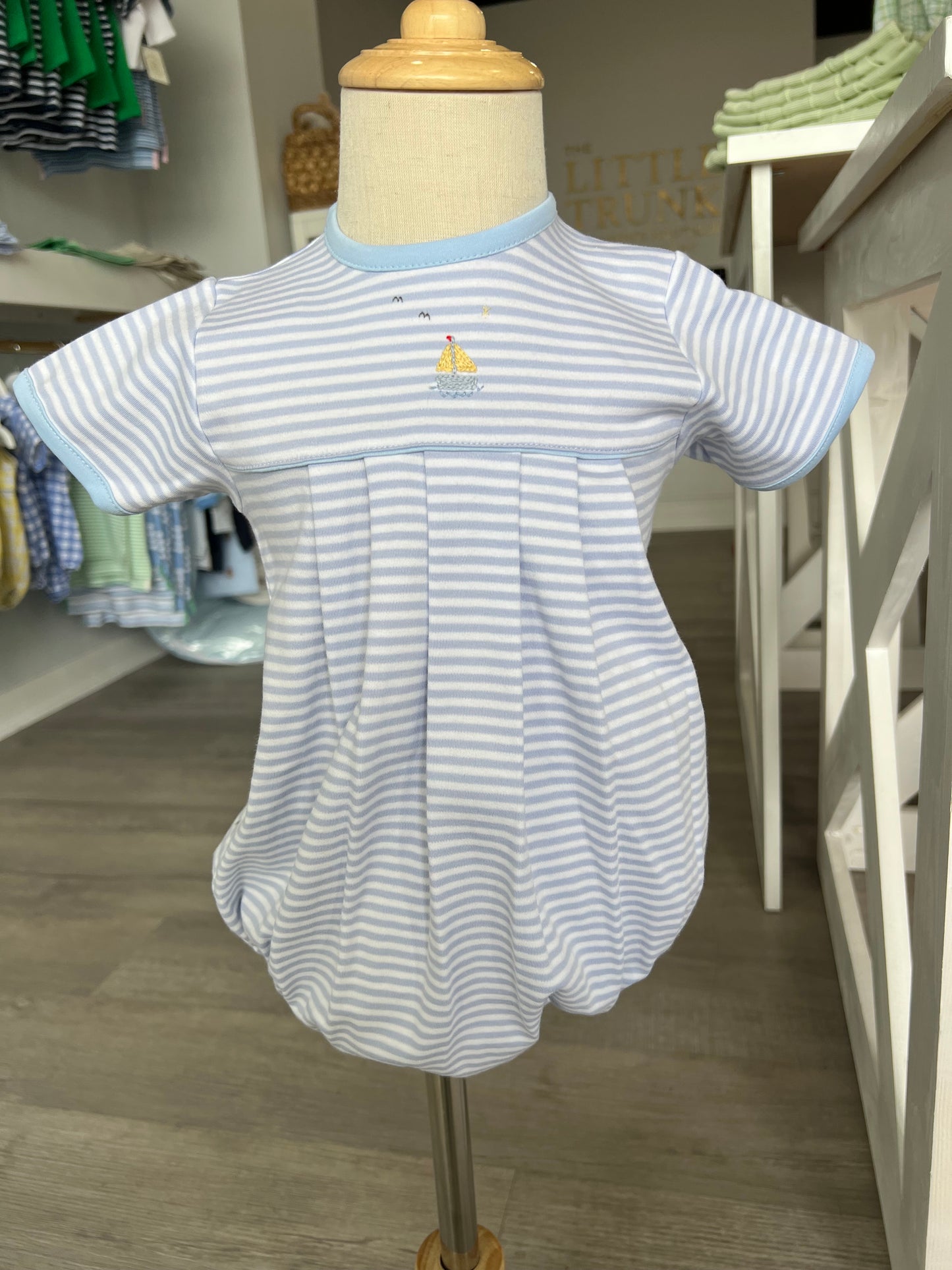 Sailboat & Seagulls Pleated Romper