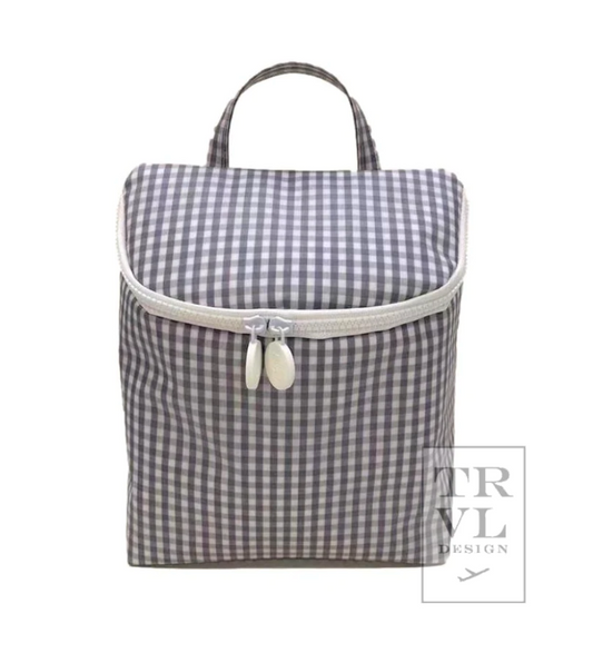 Take Away Lunch Bag- Gingham Grey