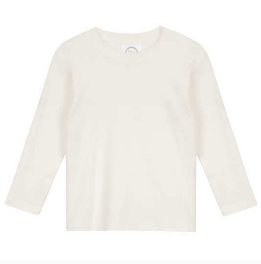 Boy's Long Sleeve Tee- Cream