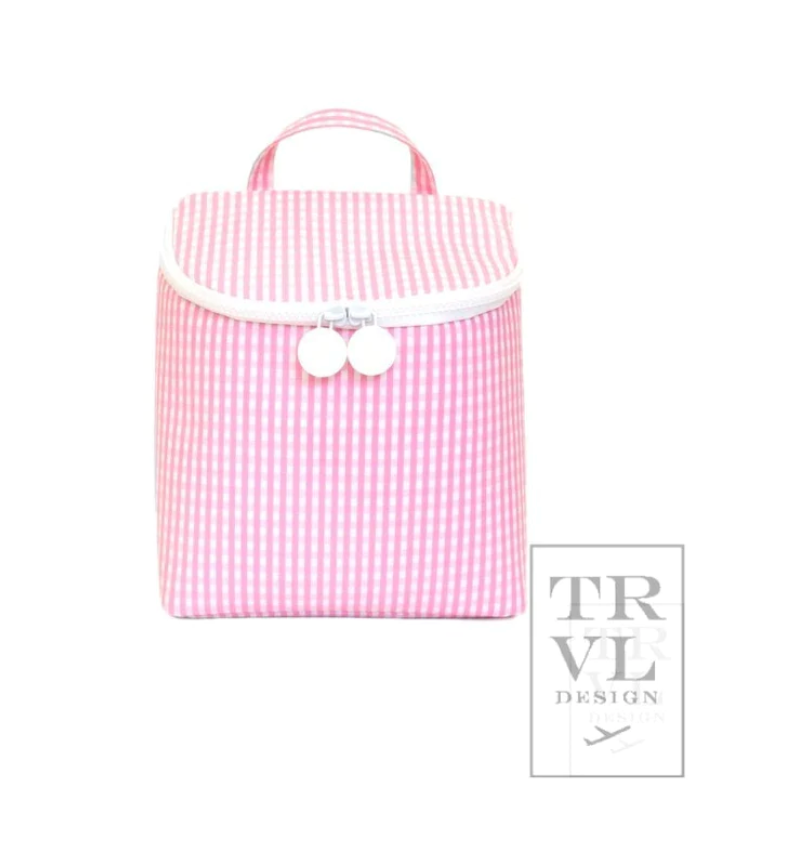 Takeaway Lunch Bag- Gingham Pink