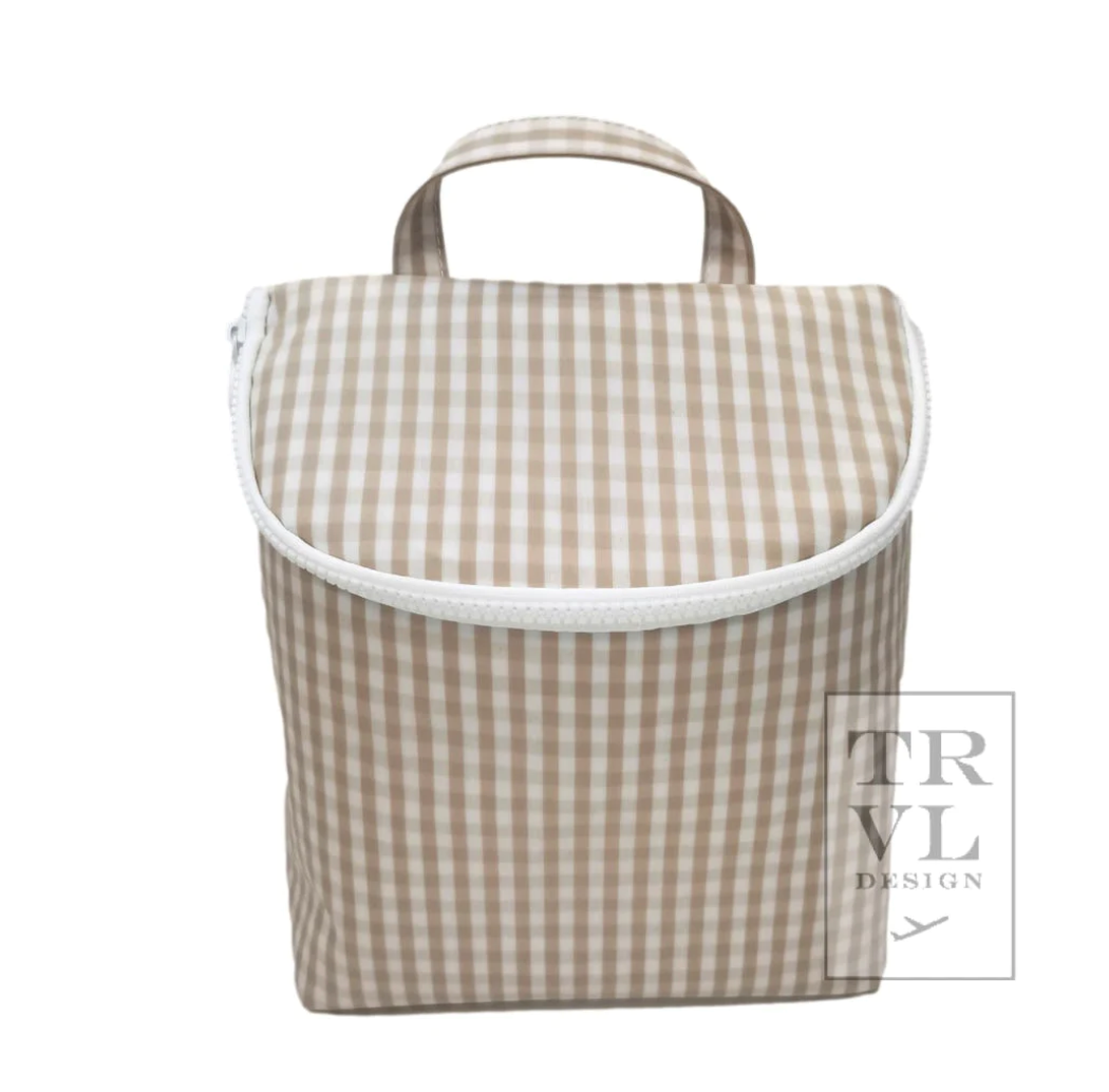 Takeaway Lunch Bag- Gingham Khaki