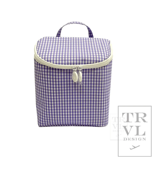 Takeaway Lunch Bag- Gingham Lilac