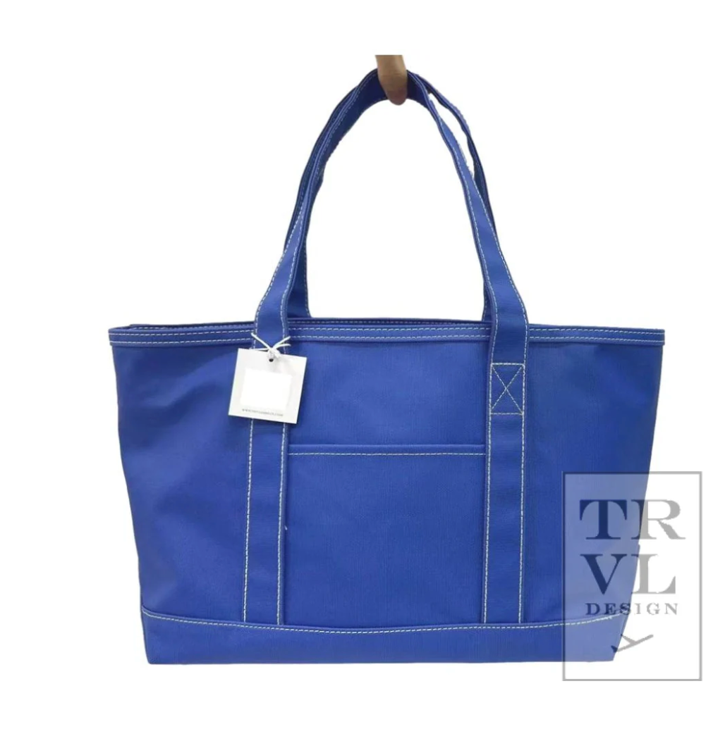 Maxi Tote- Coated Canvas Blue Bell
