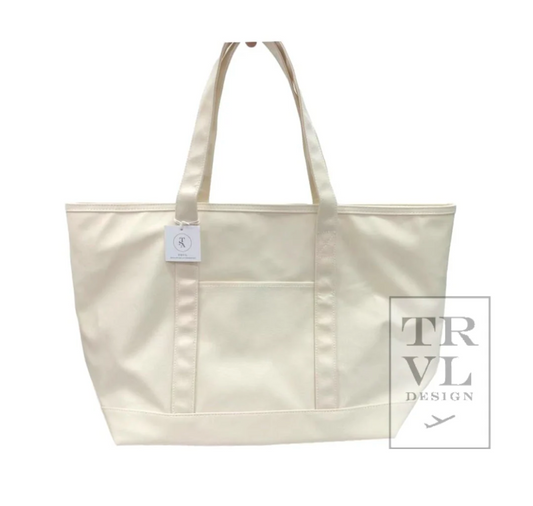 Maxi Tote- Coated Canvas Natural