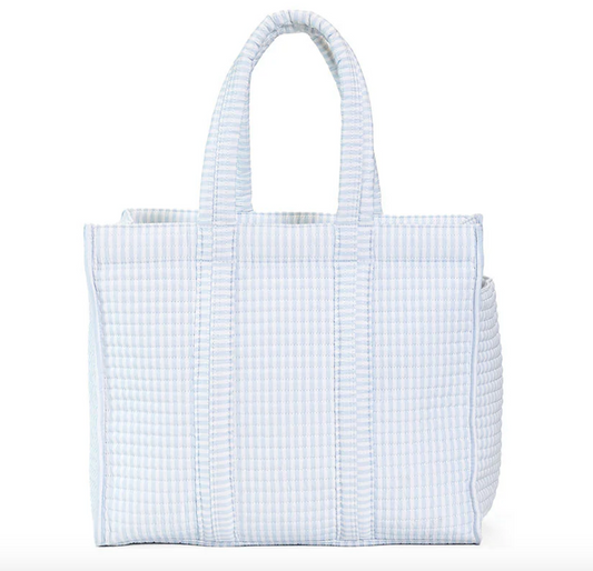QUILTED GO GO TOTE - PIMLICO STRIPE BLUE