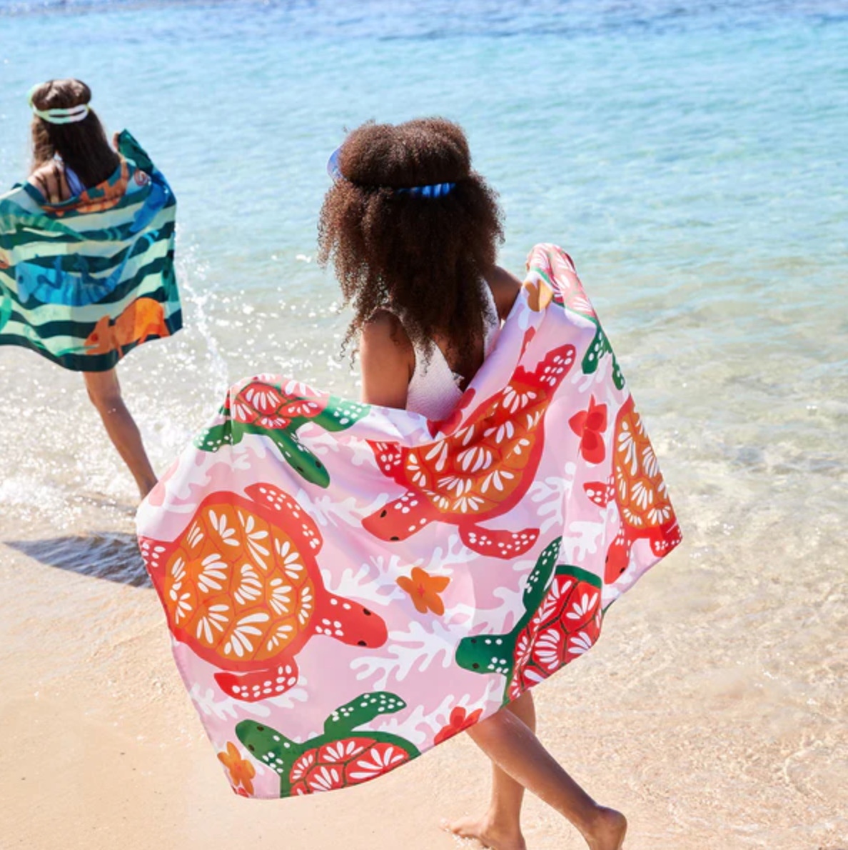 Kids Beach Towels - Turtley Tropical