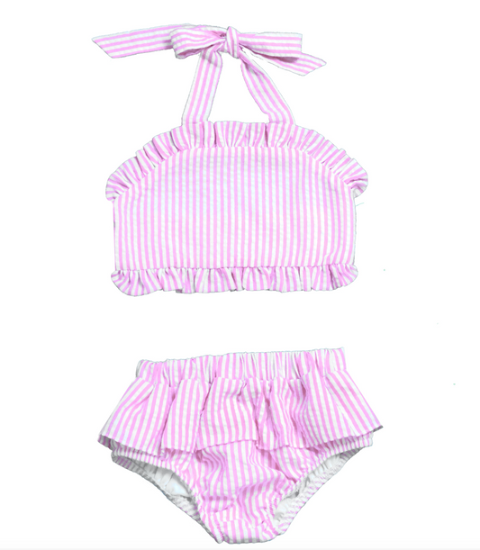 Seersucker Ruffle Bikini