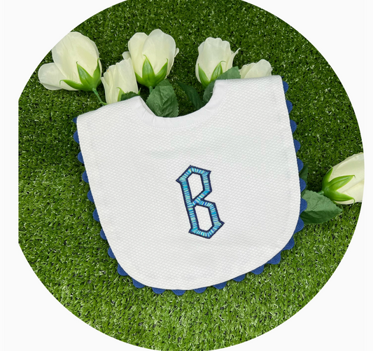 Navy Cotton Pique Baby Bib
