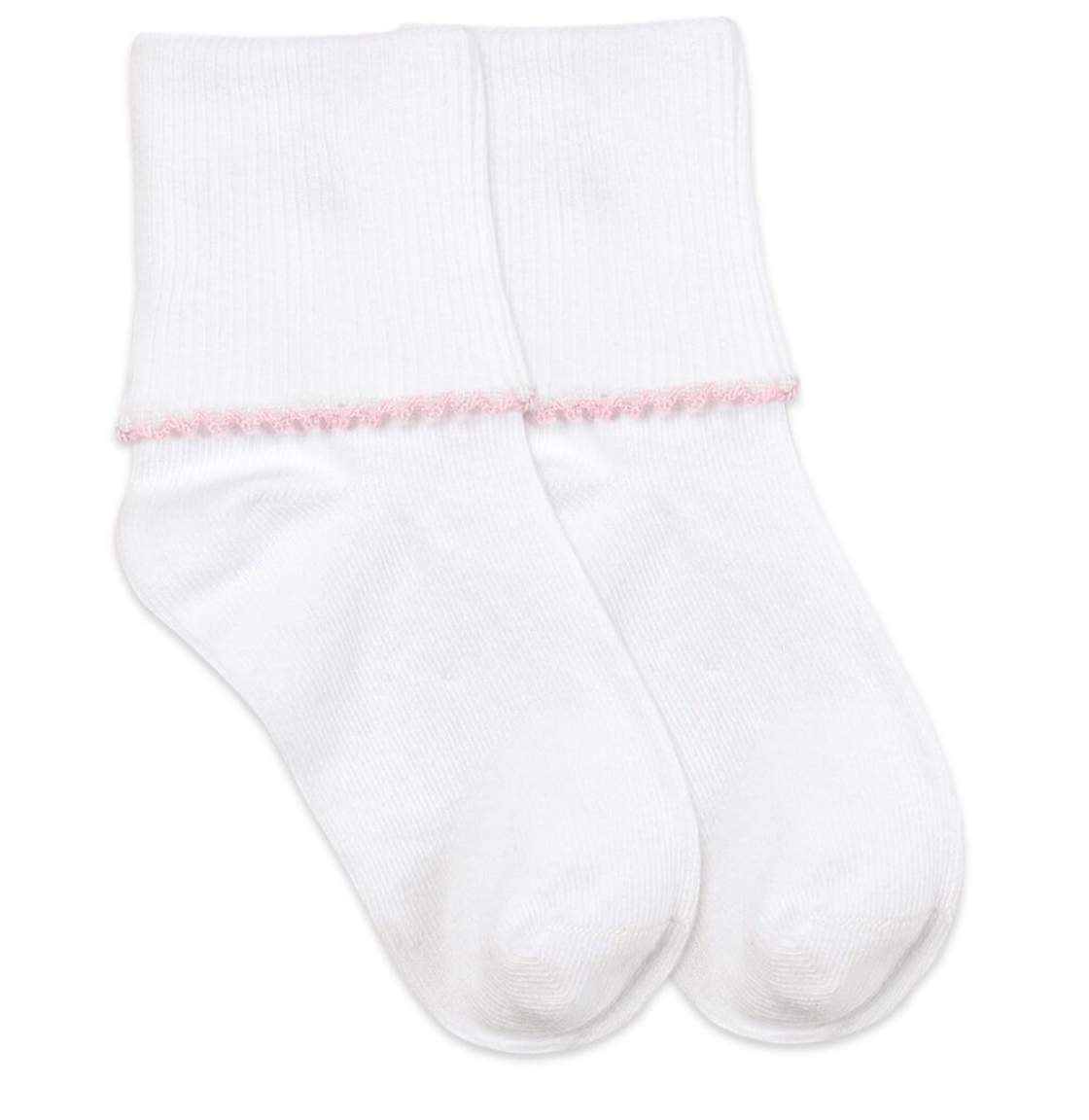 Smooth Toe Tatted Edge Turn Cuff- Pink