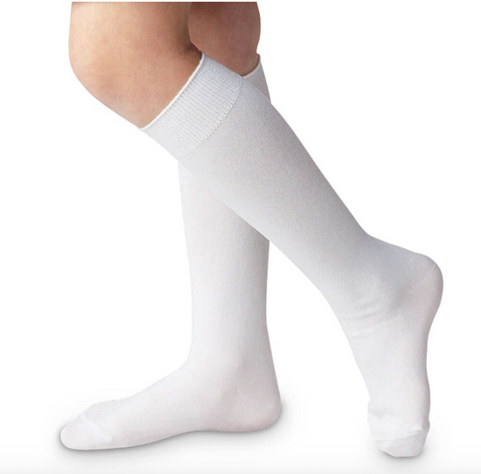 Classic White Nylon Knee High Socks