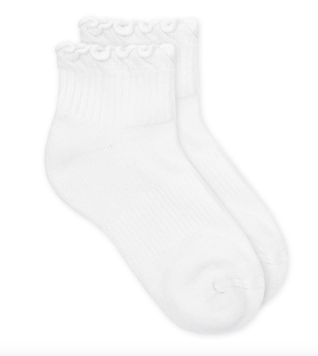 smooth Toe Ruffle Ripple Edge Sport Quarter Socks