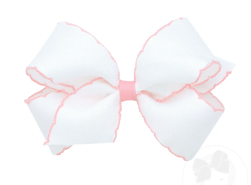 Medium Moonstitch Grosgrain Hair Bow with Contrasting Wrap