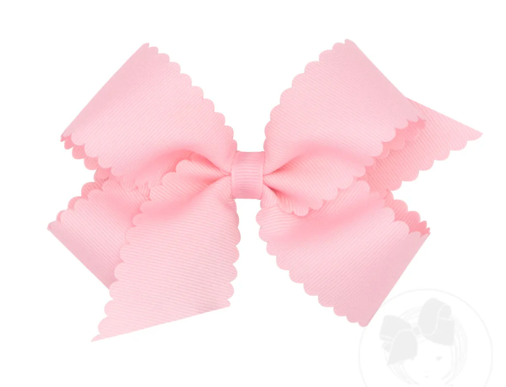 Medium Grosgrain Hair Bow with Scalloped Edge