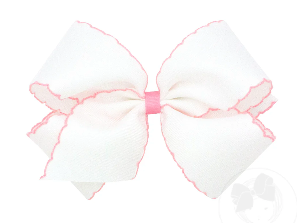 King Moonstitch Grosgrain Hair Bow with Contrasting Wrap