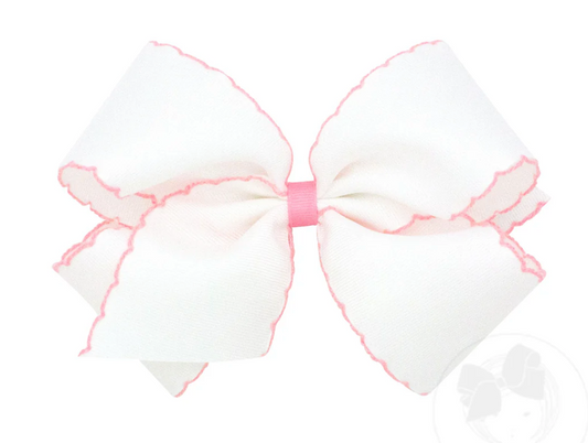 King Moonstitch Grosgrain Hair Bow with Contrasting Wrap