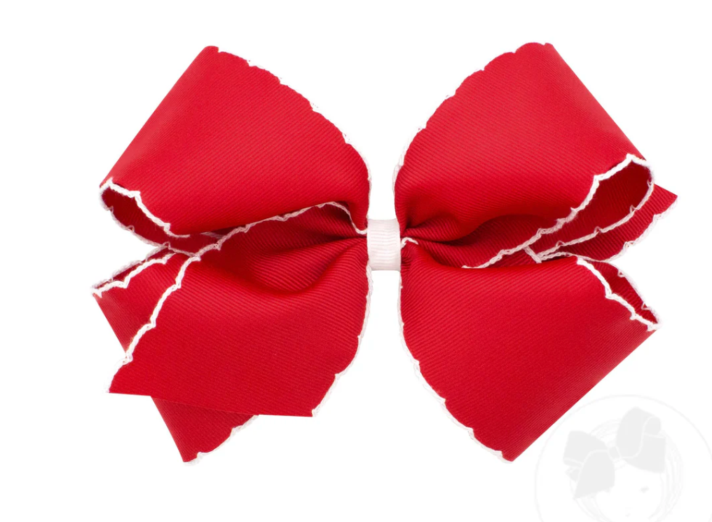 King Moonstitch Grosgrain Hair Bow with Contrasting Wrap