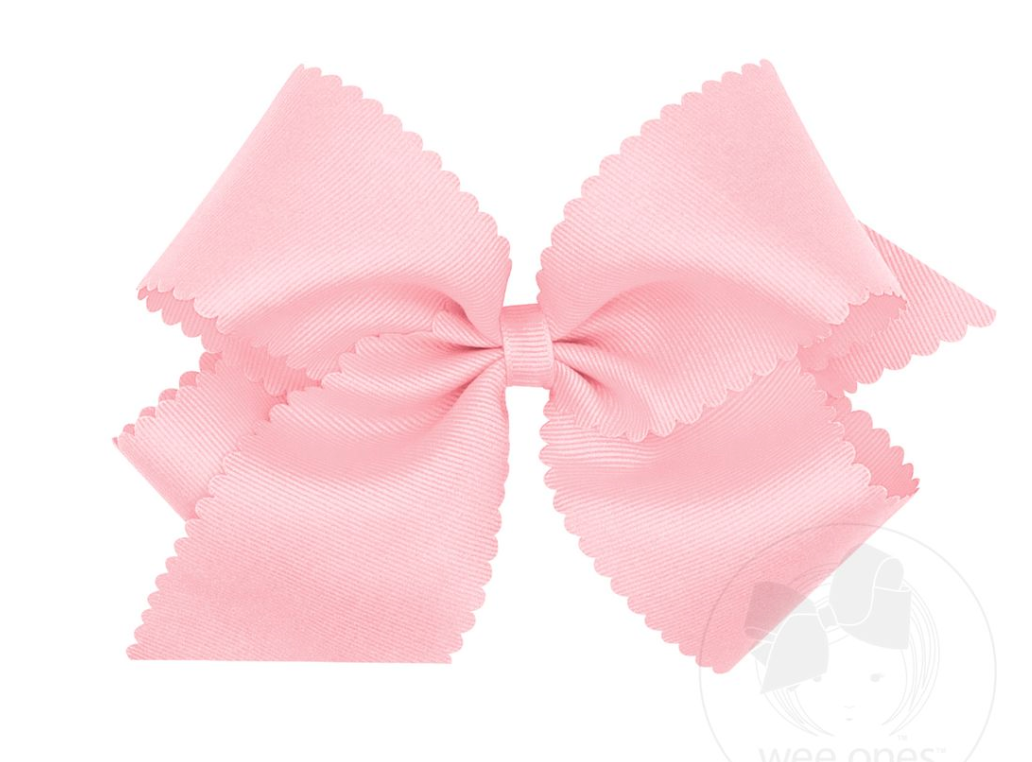 King Grosgrain Hair Bow Scalloped Edge