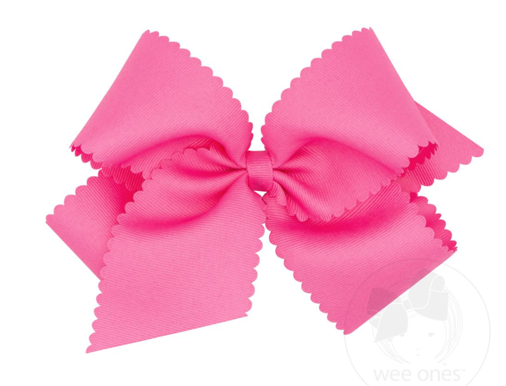 King Grosgrain Hair Bow Scalloped Edge