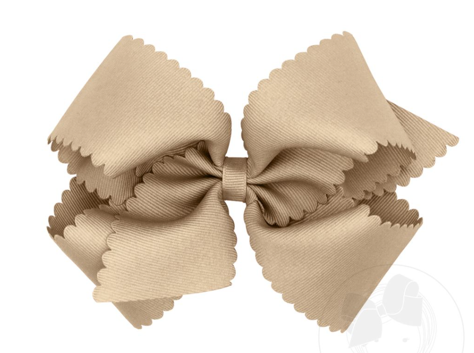 King Grosgrain Hair Bow Scalloped Edge