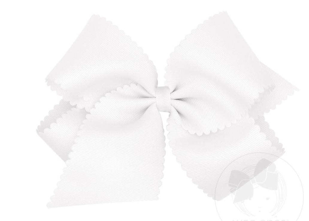King Grosgrain Hair Bow Scalloped Edge