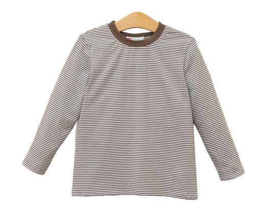 James LS Shirt- Beige Stripe