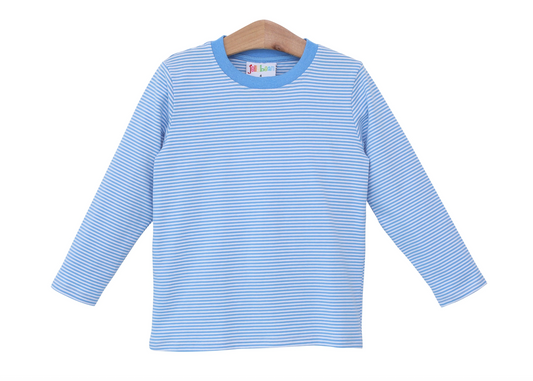 James LS Shirt- Cornflower Stripe