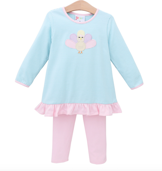 Pastel Turkey Ruffle Pant Set
