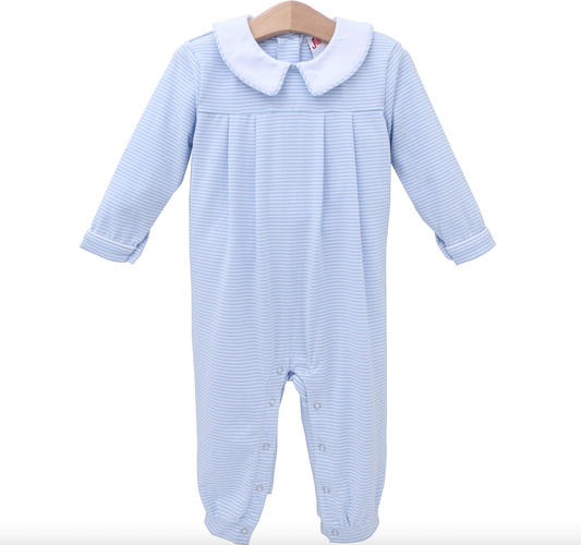 Henry Romper - Light Blue Stripe