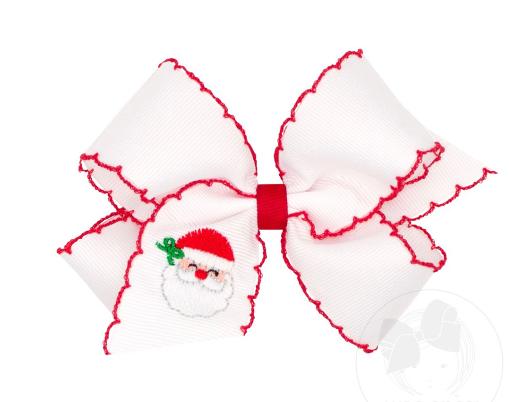 Wee Ones Medium White Santa Bow