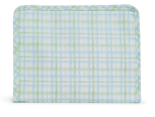 Classic Green Plaid MEDIUM Roadie with Embroidery