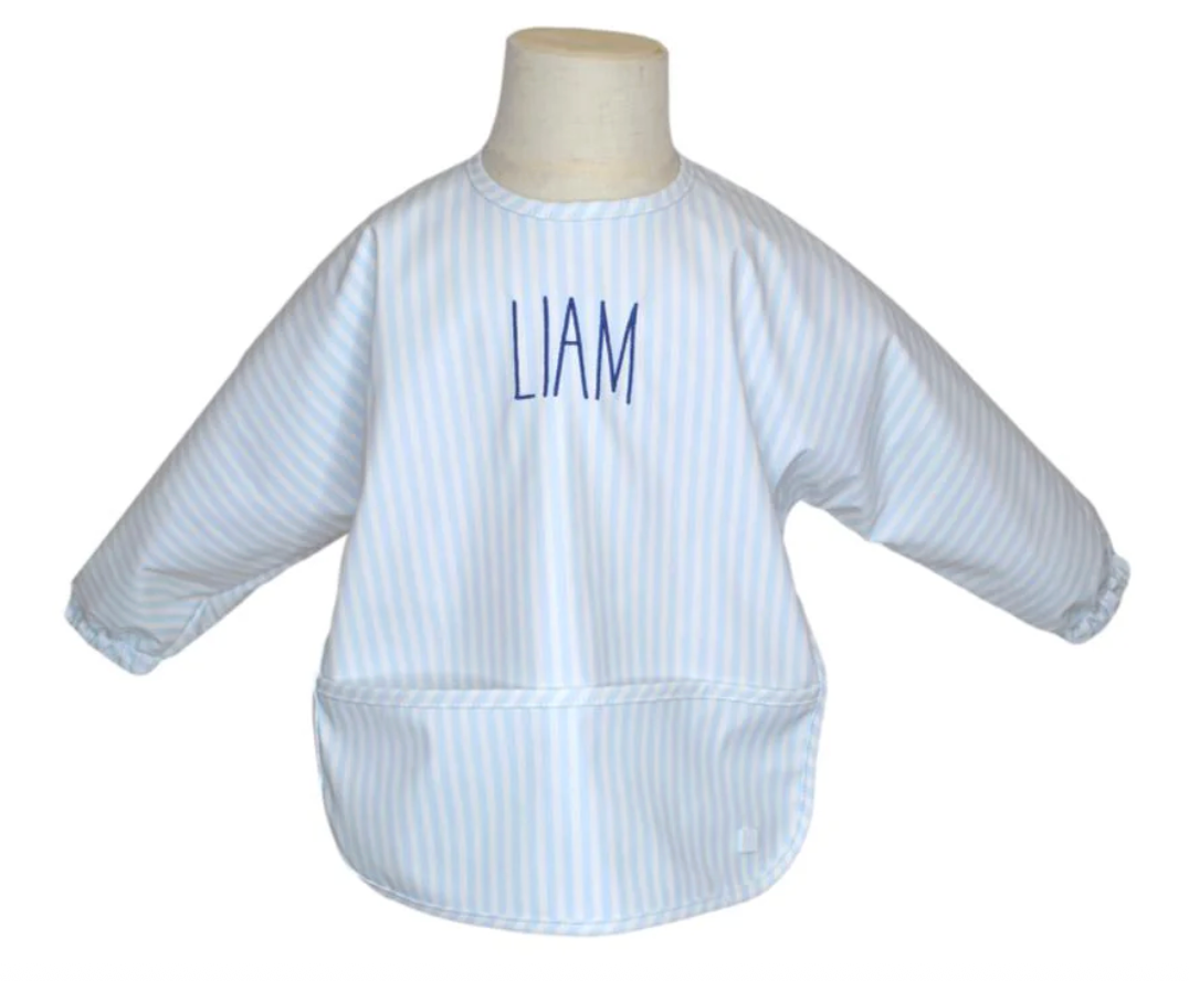 Perfect Smock (pimlico stripe blue) with embroidery