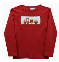 Christmas Train Smocked Shirt