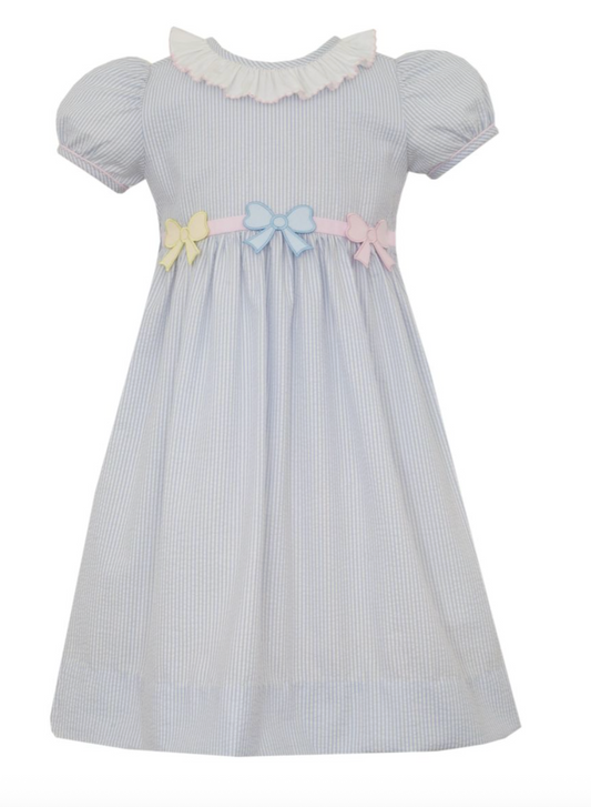 Pastel Bows Seersucker Dress