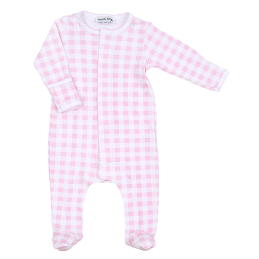 Baby Checks Footie - Pink