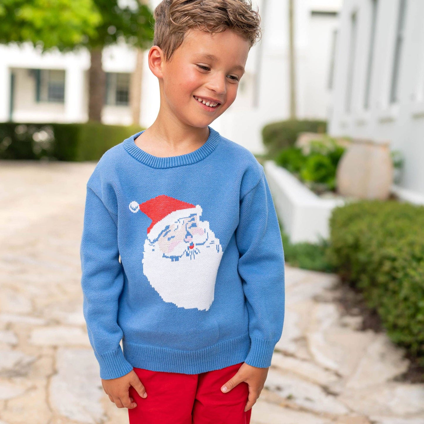 Sweater - Jolly Blue Santa: M